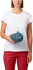 A woman is holding a small, rolled-up blue jacket in her hands. Anteprima dell’immagine prodotto
