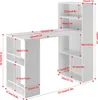 EUGAD Schreibtisch, mit Regalen und Stauraum, Weiß, 120 x Produktbild-Vorschau 3