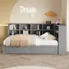 Massivholzsofa(Grau)Mit Ausziehbarem Bett,Mit Produktbild-Vorschau 2