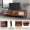 MODFU Meuble TV 180 cm avec éclairage LED, 2 tiroirs en Voir les images du produit 2