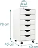 Kolečkový kontejner Relaxdays, 6 zásuvek, VxŠxH: 78 x 40 x Náhled obrázku produktu 4