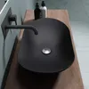 doporro Lavabo da Appoggio Ovale in Vetroceramica Nero Anteprima dell’immagine prodotto 2