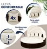CASARIA® Salon de jardin brun rond 230 cm de diamètre Voir les images du produit 4