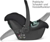 A black ABC Design baby car seat with a teal accent, shown in a side profile with a gray overlay indicating movement or a feature. Anteprima dell’immagine prodotto