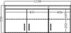 A technical drawing or diagram of a cabinet with dimensions. Produktbild-Vorschau