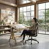 Ergonomischer Bürostuhl mit Rädern und Lordosenstütze Produktbild-Vorschau 12