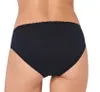 A close-up rear view of a person wearing black Sloggi underwear. Produktbild-Vorschau