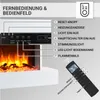 Diagram showing the control panel and remote of an electric fireplace. Náhled obrázku produktu