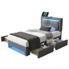 Polsterbett mit USB-Anschluss LED-Beleuchtung und vier Produktbild-Vorschau 3