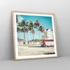 Gerahmtes Poster - Rahmen in heller Eiche - Strand Miami Produktbild-Vorschau 8