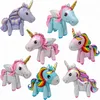 Palloncino in foil 3D unicorno, rosa con criniera colorata, Anteprima dell’immagine prodotto 3