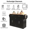 A kitchen island with various storage compartments and icons illustrating different storage possibilities. Voir les images du produit
