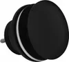 A black drain component with a threaded screw on a white background. Anteprima dell’immagine prodotto
