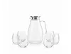 Glaskaraffe 2,5L Set mit 6 Gläsern Edelstahldeckel Produktbild-Vorschau 2