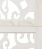 A close-up view of a white room divider with intricate cut-out patterns and a marble-like inlay. Podgląd zdjęcia produktu