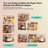 Collage of miniature dollhouse rooms arranged in different configurations. Podgląd zdjęcia produktu