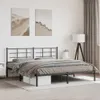 The Living Store Bettgestell mit Kopfteil Metall Schwarz Produktbild-Vorschau 4