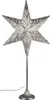 A silver star-shaped lamp on a stand, isolated on a white background. Produktbild-Vorschau