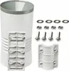 A white and gray rain gauge with mounting hardware. Náhľad obrázku produktu