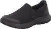 A black Skechers slip-on shoe is shown against a white background. Produktbild-Vorschau