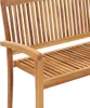 Panca da giardino impilabile con cuscino 128,5 cm in teak Anteprima dell’immagine prodotto 3