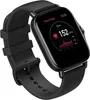 A black smartwatch displaying heart rate information. Voir les images du produit