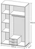 Kleiderschrank Daniela 120cm mit 3 Türen 2 Schubladen und Produktbild-Vorschau 3