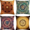 4er Set Dekorativ Kissenbezug Mandala Muster 45 x 45cm Sofa Produktbild-Vorschau 1