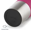 Close-up of the bottom of a pink and silver insulated tumbler, showing the black rubberized base with branding and symbols. Anteprima dell’immagine prodotto