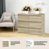YUMEBLY | Komoda z 6 szufladami 100x33x71cm - duża komoda Podgląd zdjęcia produktu 4