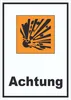 Schild Gefahrensymbol Explosionsgefahr Achtung hochkant A1 Produktbild-Vorschau 1