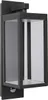 A dark-colored outdoor wall light with a glass enclosure. Podgląd zdjęcia produktu