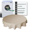 Tischdecke rund 140 cm Ø braun beschichtet Leinenoptik Produktbild-Vorschau 4