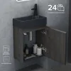 doporro Badezimmerschrank Badmöbel-Set in Grau-Braun Produktbild-Vorschau 4