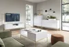 A modern living room with white furniture and gold accents. Produktbild-Vorschau