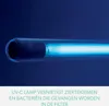 A close-up of a UV-C lamp inside a glass tube, with text below describing its function. Anteprima dell’immagine prodotto