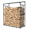 A metal firewood rack filled with logs, shown against a white background. Podgląd zdjęcia produktu