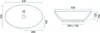 Technical drawings of a sink with dimensions. Náhľad obrázku produktu