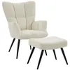 Teddy-Stoffsessel mit Fu?hocker, hoher, gesteppter Produktbild-Vorschau 3