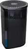 A black dehumidifier with a water level indicator on a white background. Produktbild-Vorschau