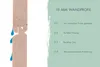 Close-up of wood profile with water droplets and text describing features. Produktbild-Vorschau