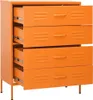 An orange metal dresser with four drawers is shown against a white background. Anteprima dell’immagine prodotto