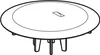 A line drawing of a round drain cover with legs. Produktbild-Vorschau