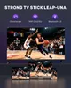 A marketing image for a TV stick, showing a basketball game on a TV screen and smaller screens of tablets and a phone displaying the same game. Icons for Chromecast, WiFi, and Bluetooth are also visible. Náhled obrázku produktu
