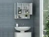 Badezimmer Hängeschrank mit Spiegel und Aussparung - Weiß - Produktbild-Vorschau 7