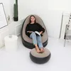 Fotel ogrodowy dmuchany z podnóżkiem beżowy leżak plażowy Podgląd zdjęcia produktu 3