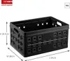 A black folding storage box with dimensions indicated. Anteprima dell’immagine prodotto