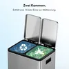 VonHaus 30L Mülleimer 2 x 15L Fächer, Edelstahl, Mit Produktbild-Vorschau 4