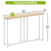Schlanker Konsolentisch 100×20×80cm, Holz, breite Ablage, Produktbild-Vorschau 6