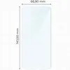A diagram showing the dimensions of a screen protector. Produktbild-Vorschau